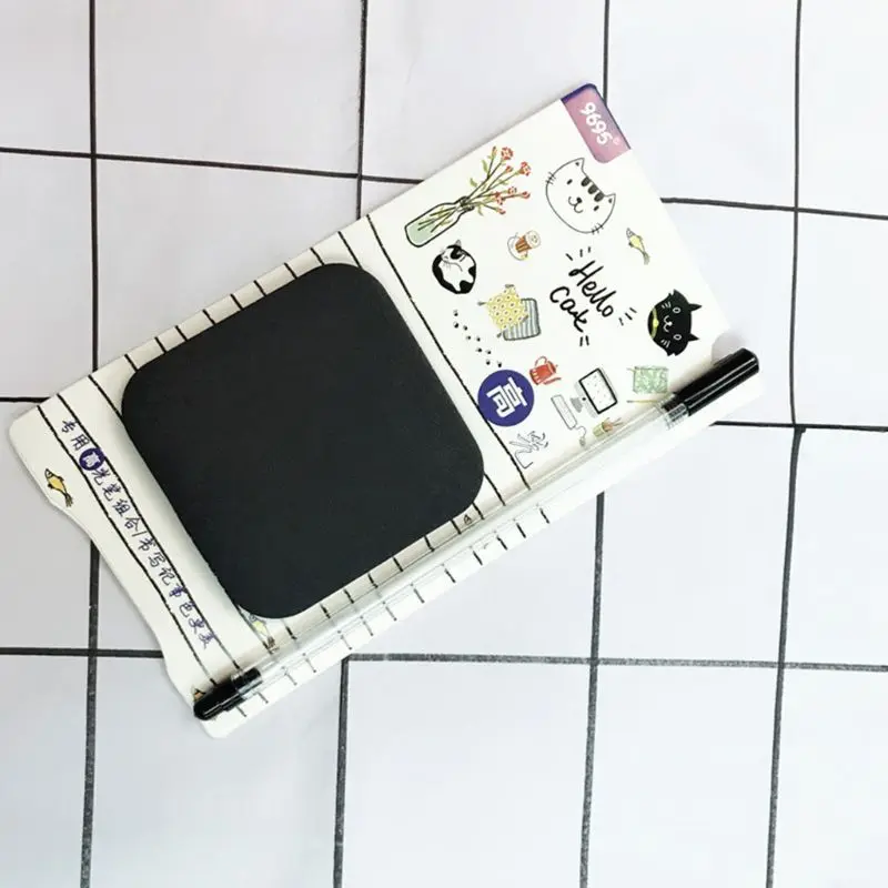 กระดาษโน้ตสีดำ 50 แผ่นพร้อมชุดปากกาเรืองแสงสำหรับ Creative Office Statio