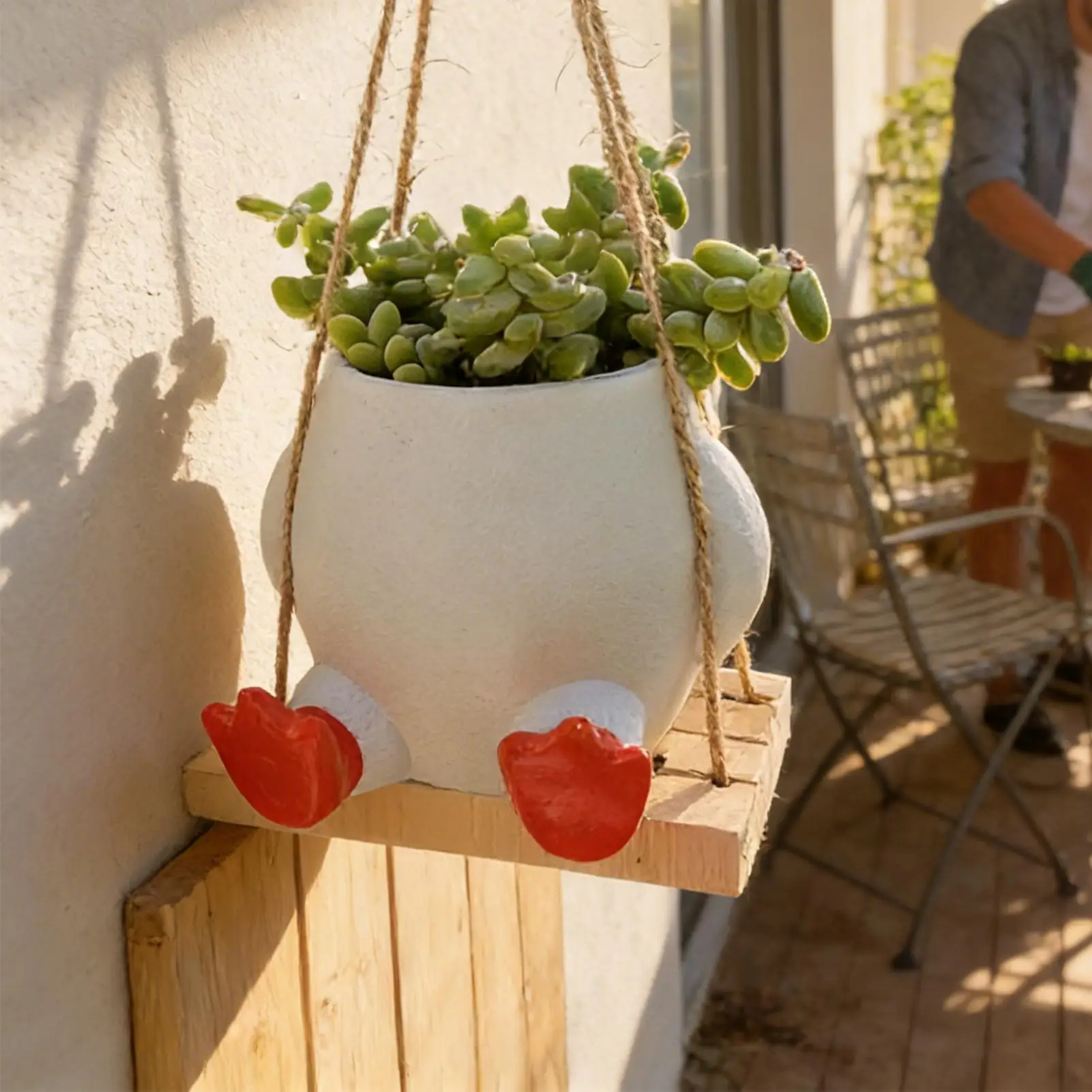Mini Flower Pot Resin Patio Decorative potted plant Flower Garden Craft Ornament Ideal Home Ourdoor Gardening Decor