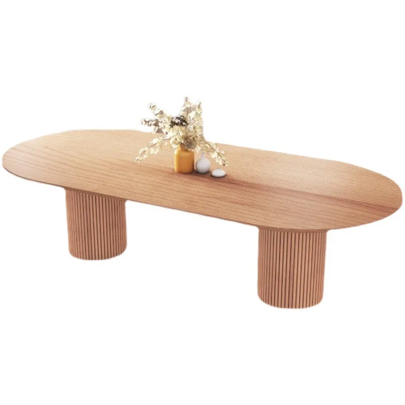 Modern High Quality Wooden Dining Room Tables Set Oval Panel Design for Home & Hotel Restaurant Furniture