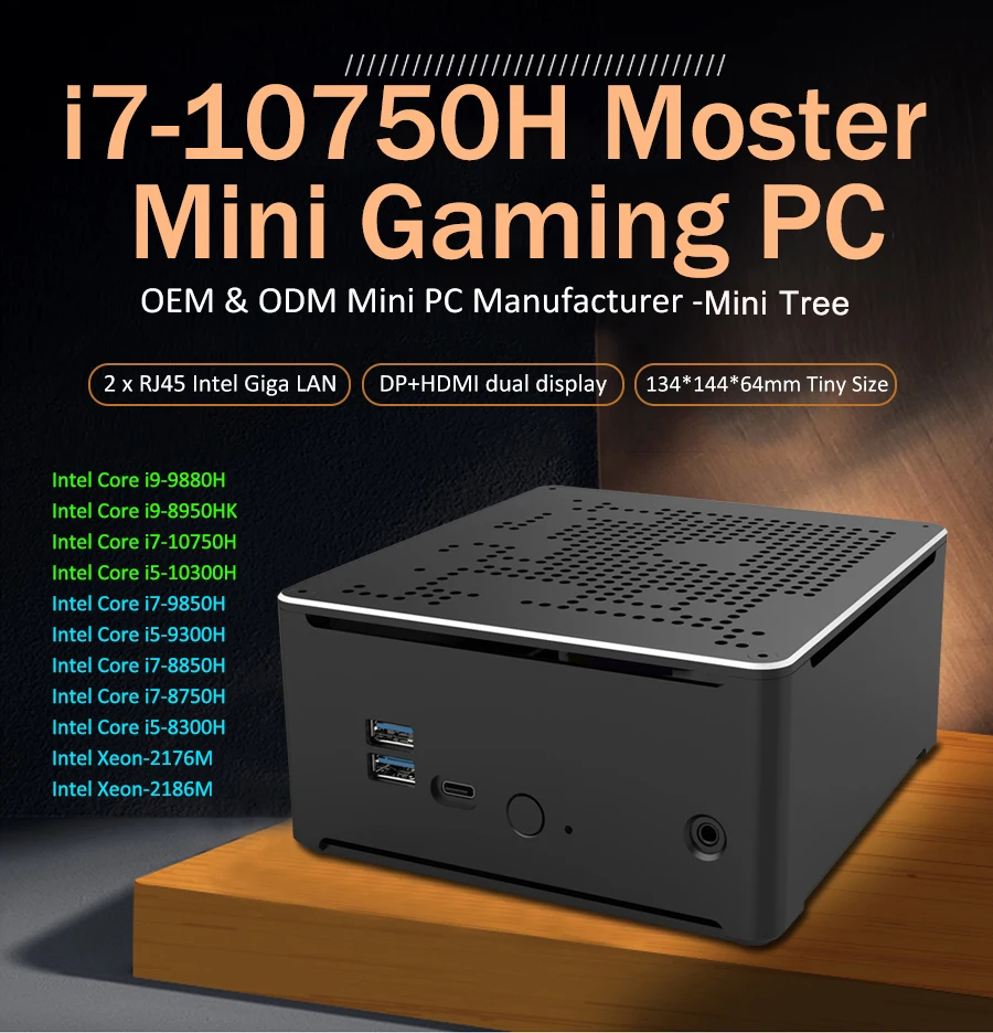 Windows11 Mini PC Cube Core i9 10980HK 10885H 32GB DDR4 1TB SSD Desktop Mini Computer for Home Office Gamer dual Lan Wifi6