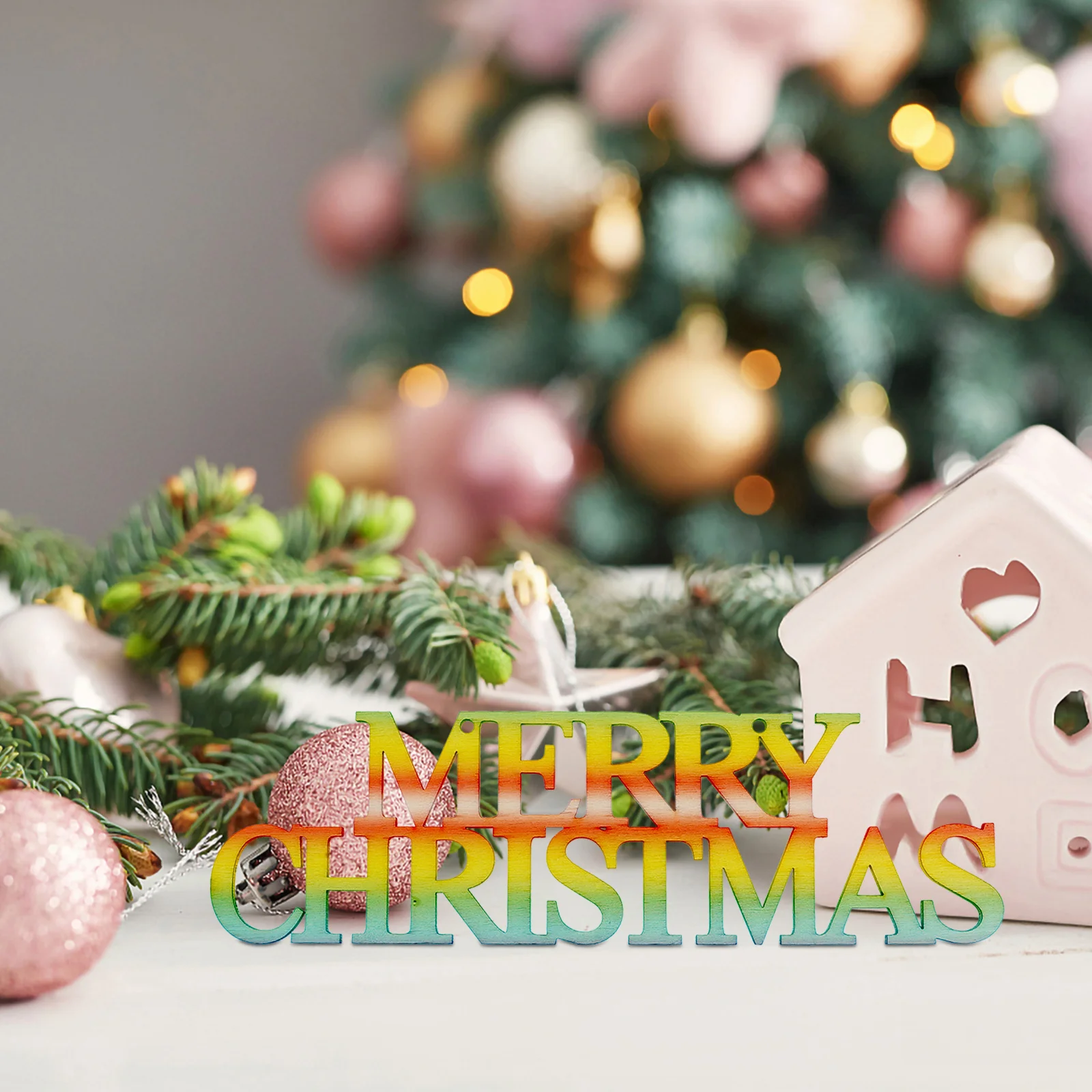 

10Pcs Unfinished Wooden Cutouts Merry Christmas DIY Christmas Gift Tags Tree Decorations Wood Slices for Crafts Hanging