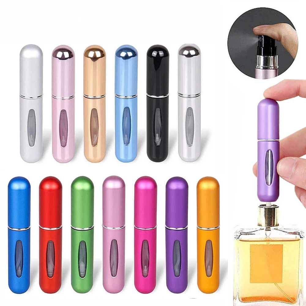 5ml Bottom Charge Perfume Refillable Bottle Liquid Container For Cosmetics Spray Bottling Dispenser Press Head Portable Travel