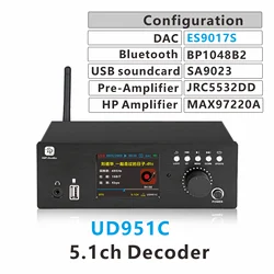 dts ac3 5.1 Audio Decoder converter DSD  USB player HDMI-compatible Extractor Coaxial Optical PC-USB Soundcard Bluetooth BT 5.0