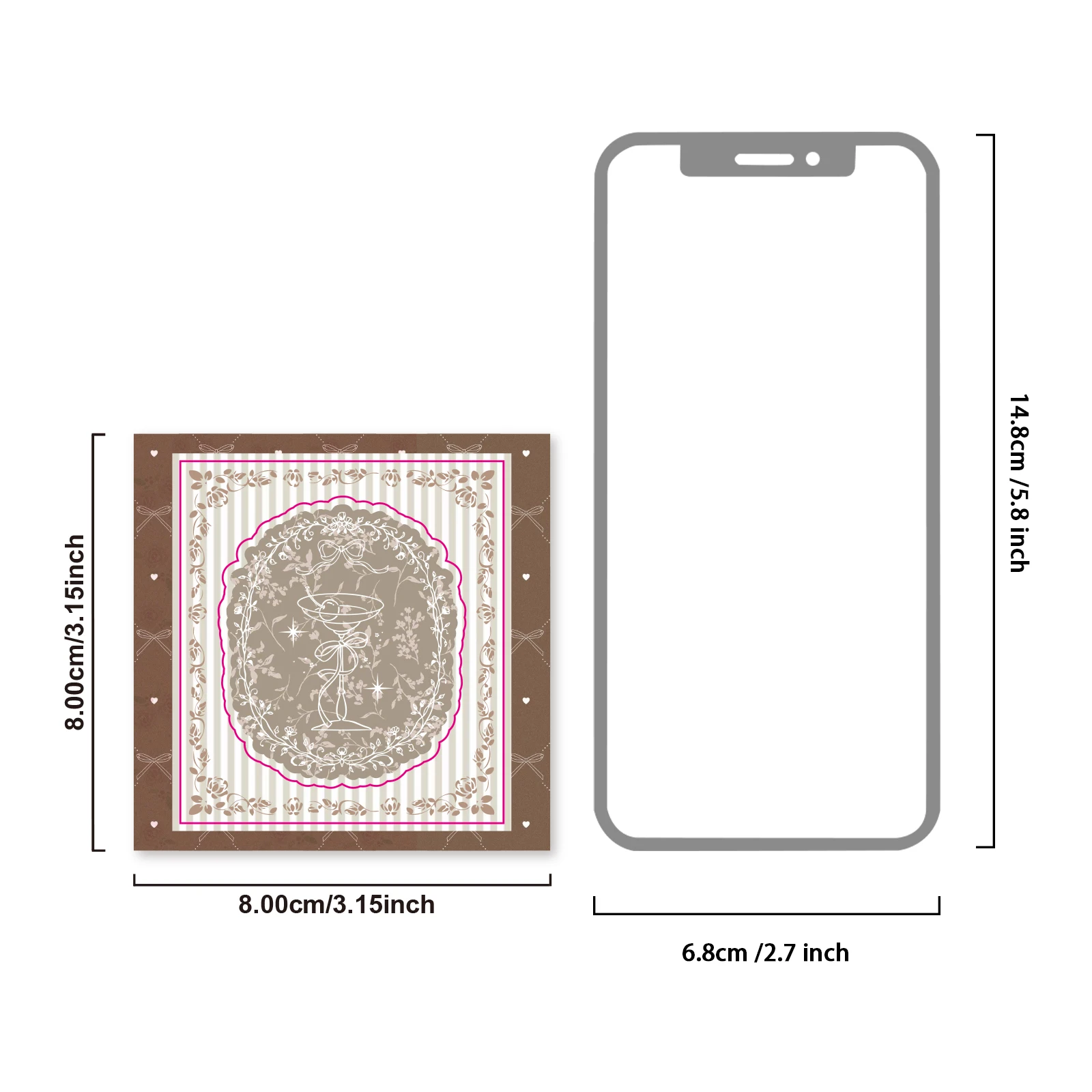 Etori Life 20Pcs Brown Vintage Afternoon Tea Border Stickers Dessert Lace Photo Frame DIY Decoration Material for Gift Packaging, Suitable for Gift Paper Bags, Laptop, Phone Backs, Postcards and Envelopes, Bicycles and Helmets, Scrapbook Supplies, Office Decoration Supplies, Vintage Aesthetics, School Supplies, Cycling Decals, Halloween Stickers, Gifts for Friends