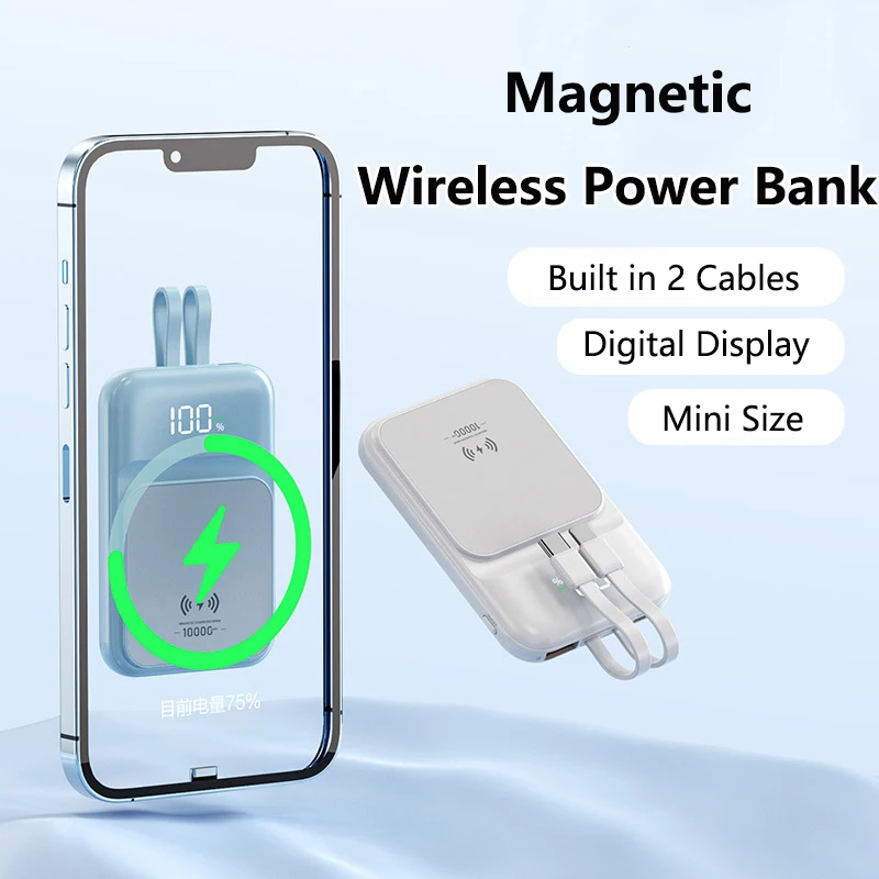 

Магнитный Power Bank 20000 мАч, беспроводная внешняя батарея, портативное зарядное устройство для MagSafe для iPhone 17, 16, 15, 14, 13, 12 Mini, Powerbank