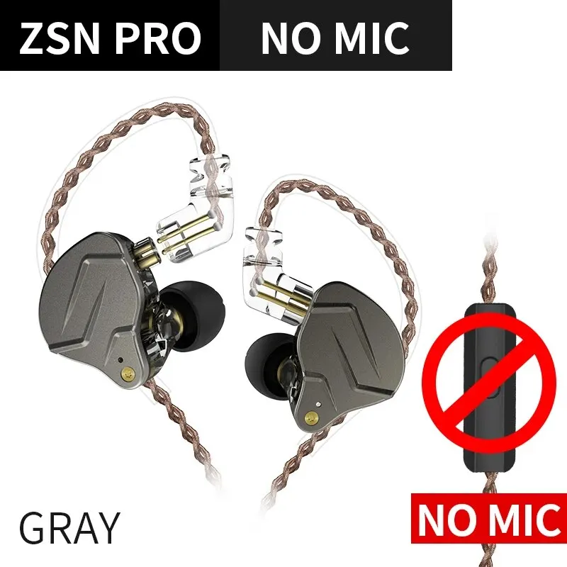 KZ ZSN PRO 1BA 1DD Hybride aandrijving in ooroordopjes HIFI metalen bas oordopjes sport muziek headset vervangbaar