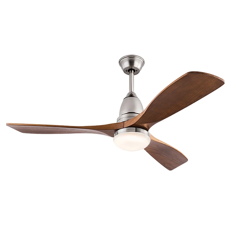 

52 Inch Low Profile Ceiling Fan With Light 3 Wood Fan Blade Noiseless Reversible DC Motor Remote Control Flush Mount for Bedroom