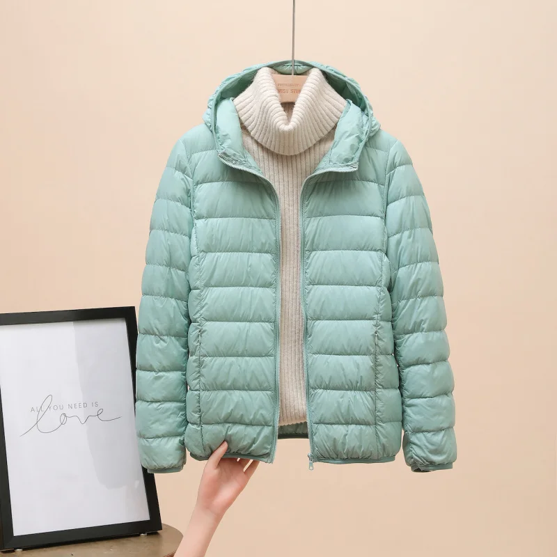 Mulheres primavera jaqueta moda curto ultra leve embalável puffer casacos 14 cores feminino para baixo quente coreano fino ajuste parkas 3xl