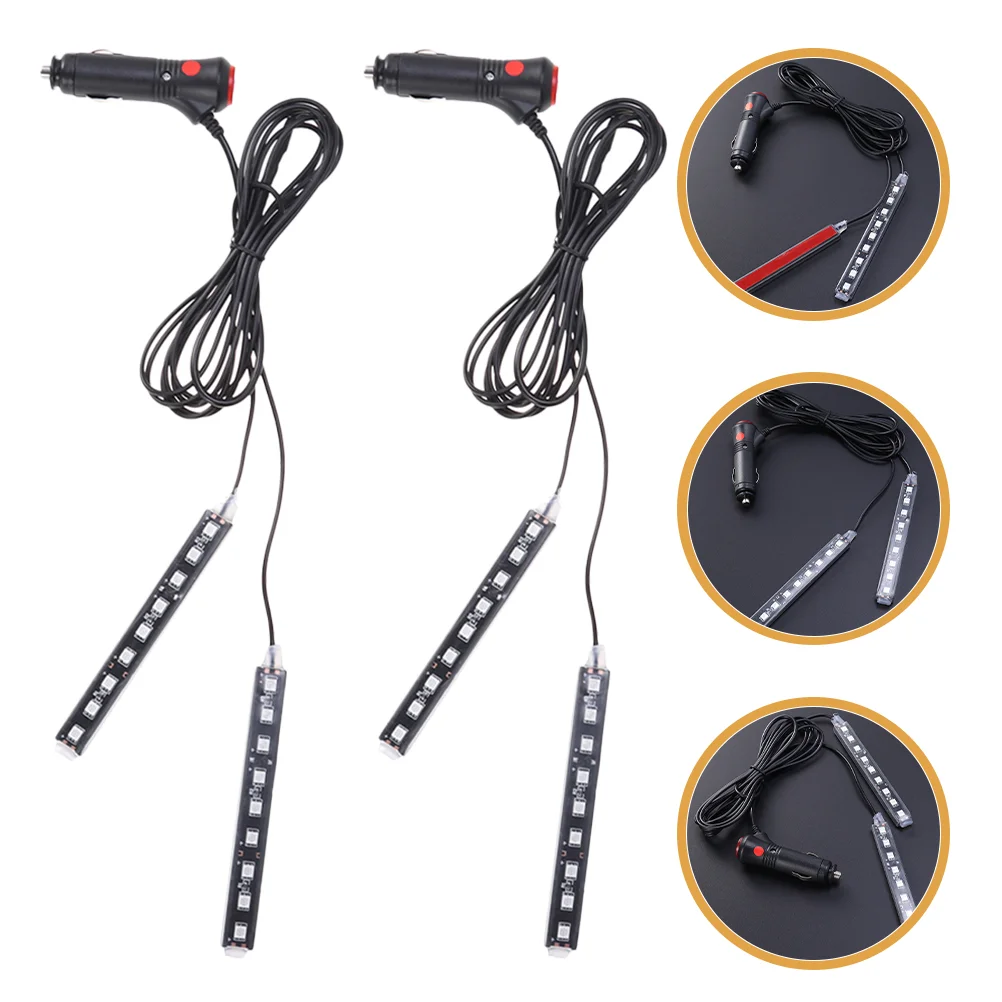 

2 PCS Car Ambient Light Hood Strip Rgb Strips Running Board Lights Flexible Footwell Lighting LED Roof