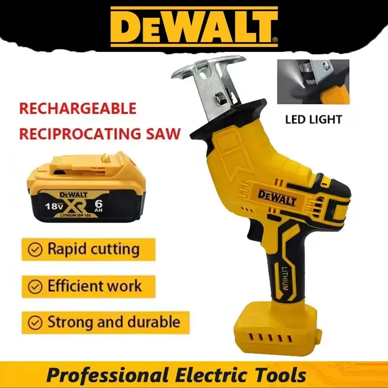 

Аккумуляторная сабельная пила Dewalt 20В, 2800 об/мин, бесщеточная, многофункциональная, для резки металла, дерева и труб, электроинструмент