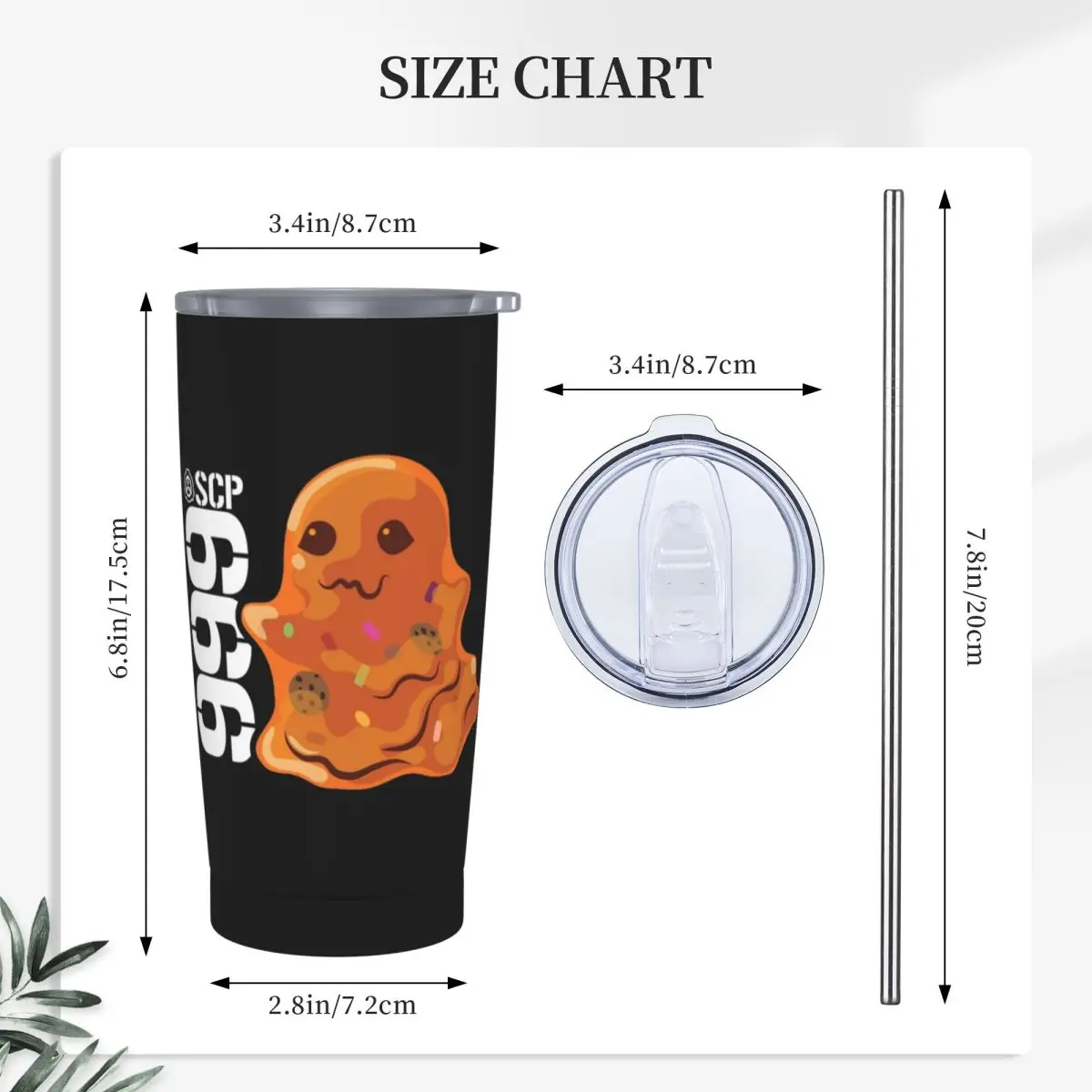 SCP-999 Tickle Monster SCP Foundation Stainless Steel Tumbler Vacuum Insulated Mugs Thermal Cold Cup Straw With Lid 20oz