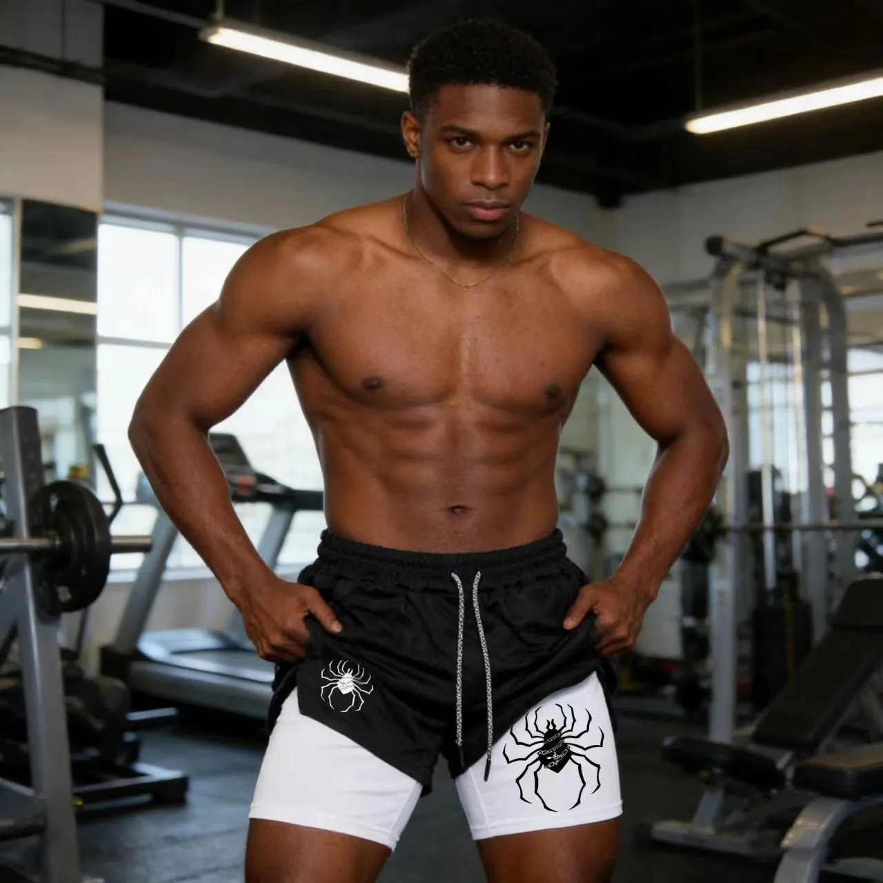 

Anime Hunter x Hunter Men's Sports Shorts Breathable Spider Performance Shorts Summer Sports Exercise Jogging Shorts
