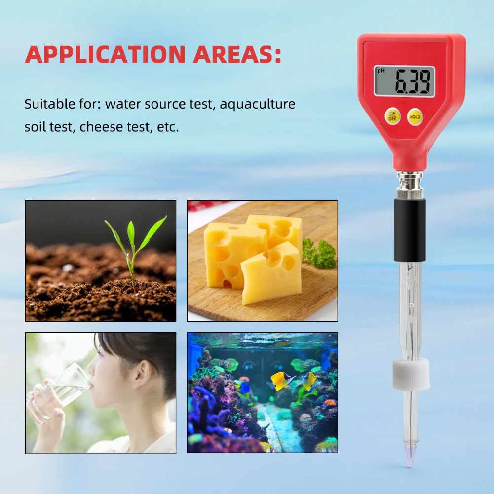 Yieryi-Testeur de PH-mètre numérique pour aliments, électrode en verre pointu pour eau, lait, fromage, sol alimentaire