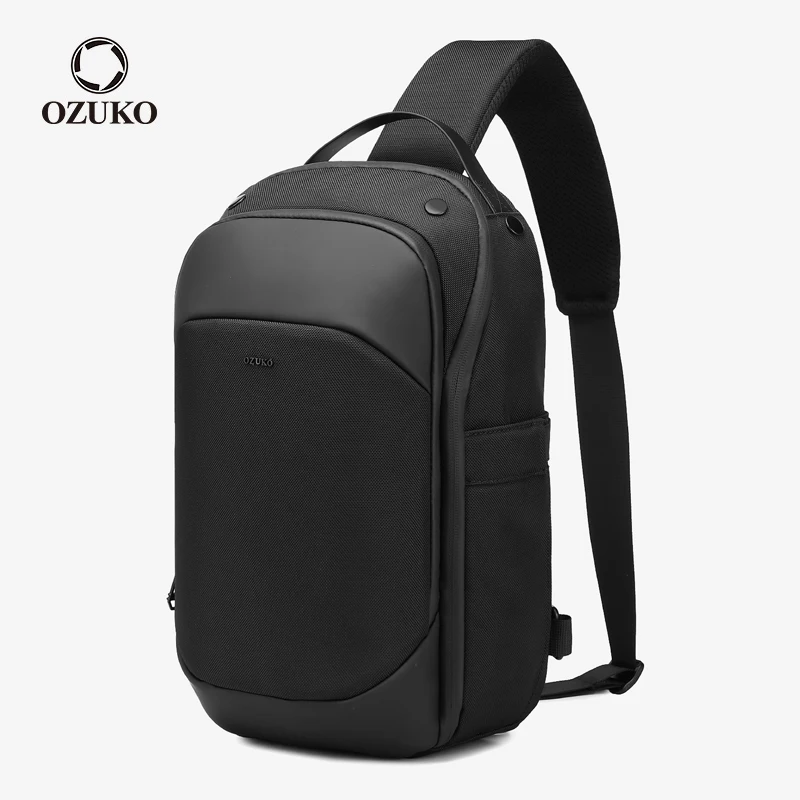 OZUKO Large Capacity Men Sling Chest Bag Waterproof Casual Shoulder Bags for Male Crossbody Bag Multi-compartment Messenger Bag