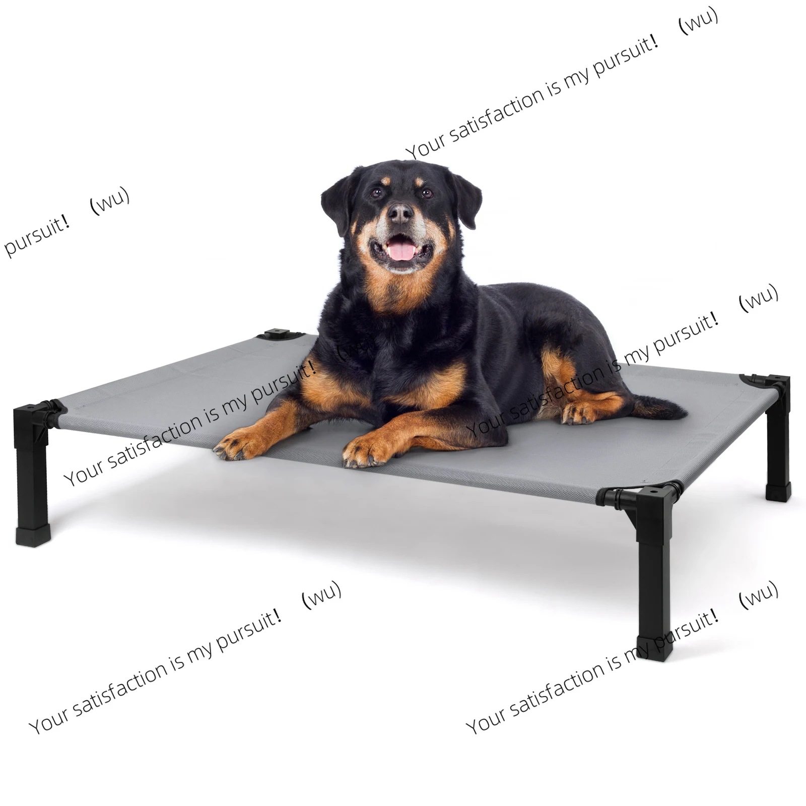 

Dog Raised Bed, Pet Refreshing Raised Cradle with Anti-Chew Washable Breathable Mesh and Metal Frame