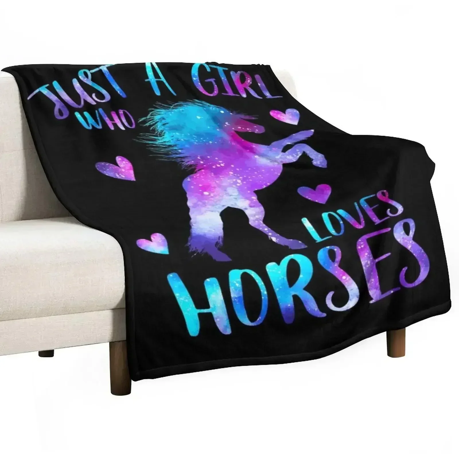 

Just a girl who loves Horses Throw Blanket Summer Beddings Kid'S Blankets