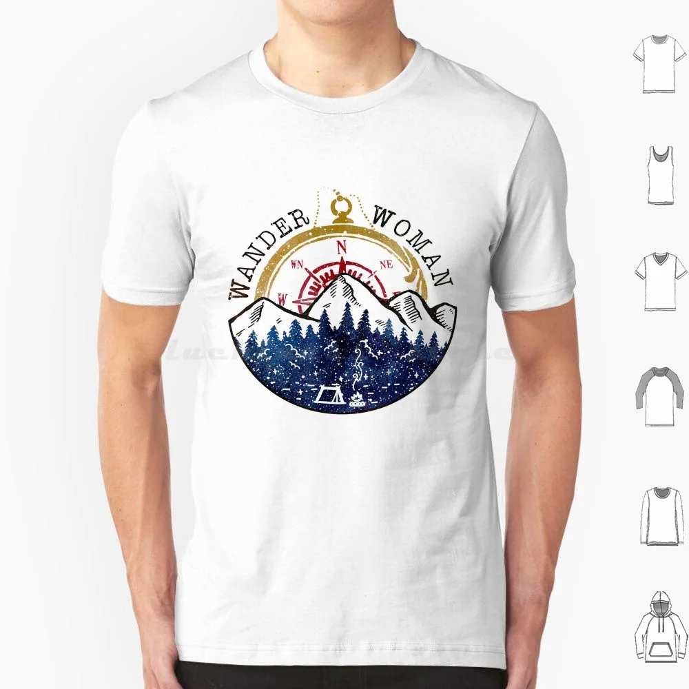 Wander Woman Exploring Go Out Camping senderismo amante camiseta algodón hombres mujeres DIY estampado Wander Woman Exploring Go Out