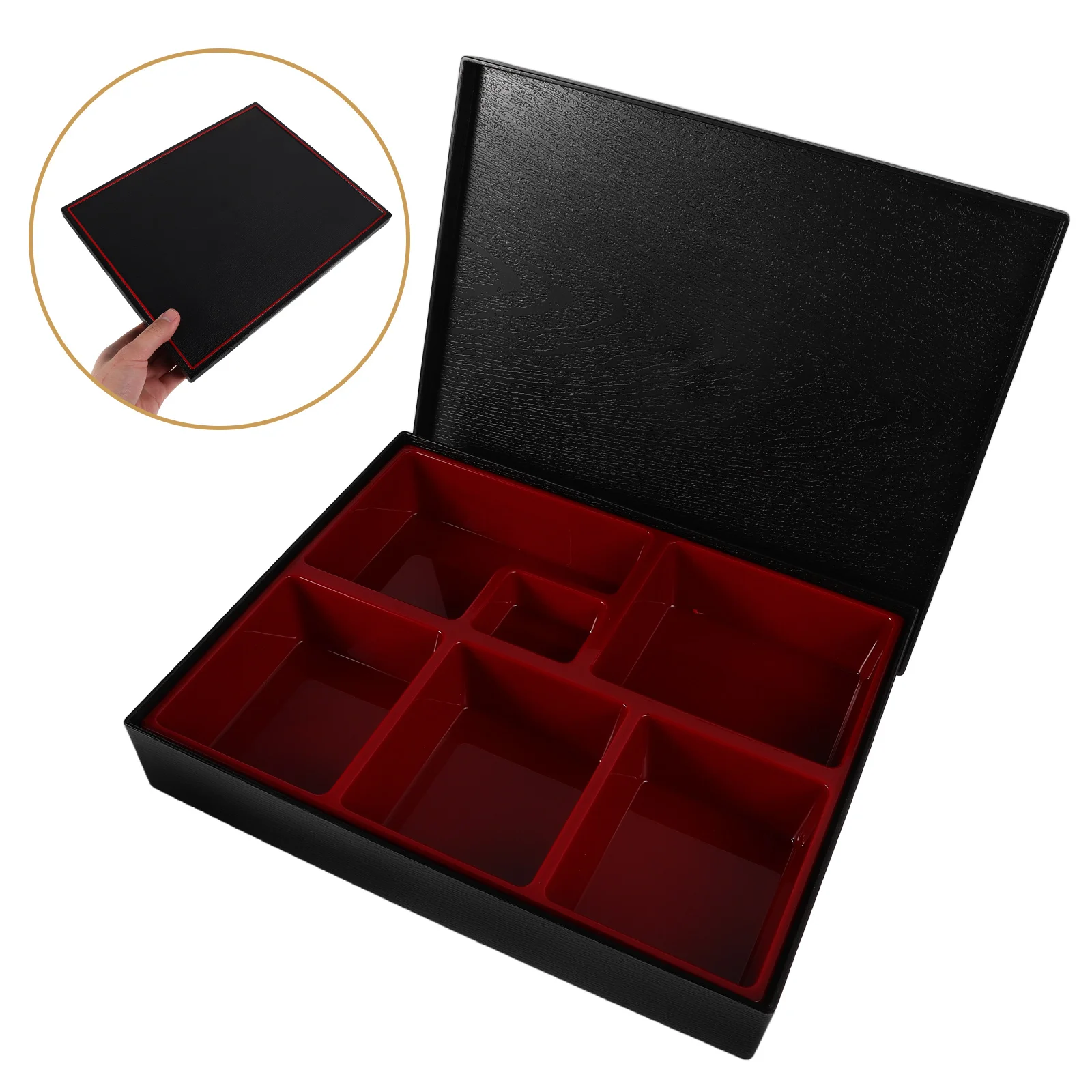 

Six Compartments Japanese Lunch Boxes Lightweight Portable Meal Prep Containers Sushi Tray Freshness Seal Reusable