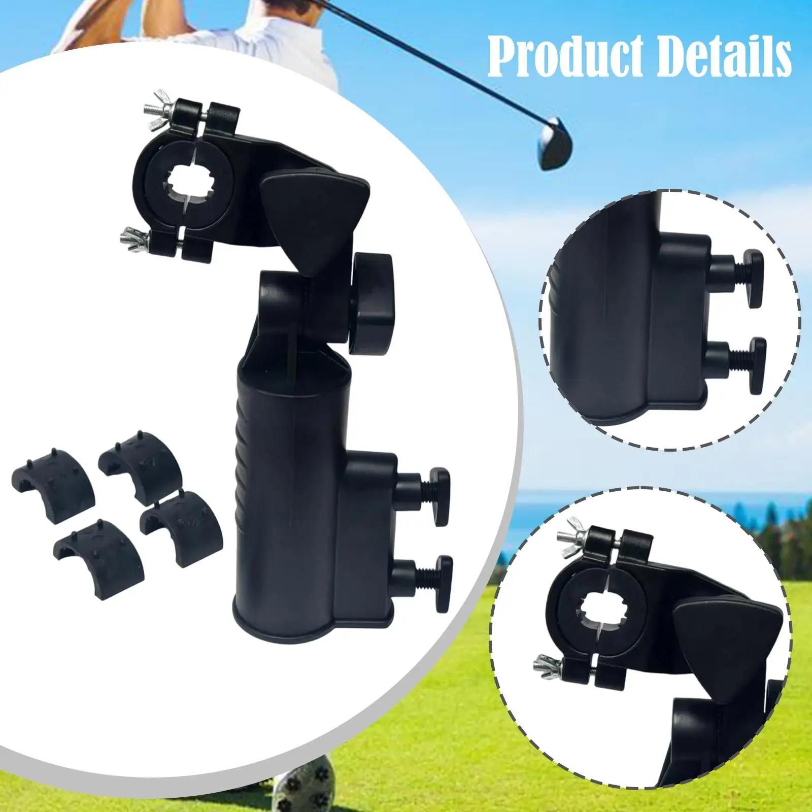 

Heavy Duty Umbrella Stand Holder Adjustable Angle Accessory for Golf Cart Mobility Scooters Fishing Beach Chairs