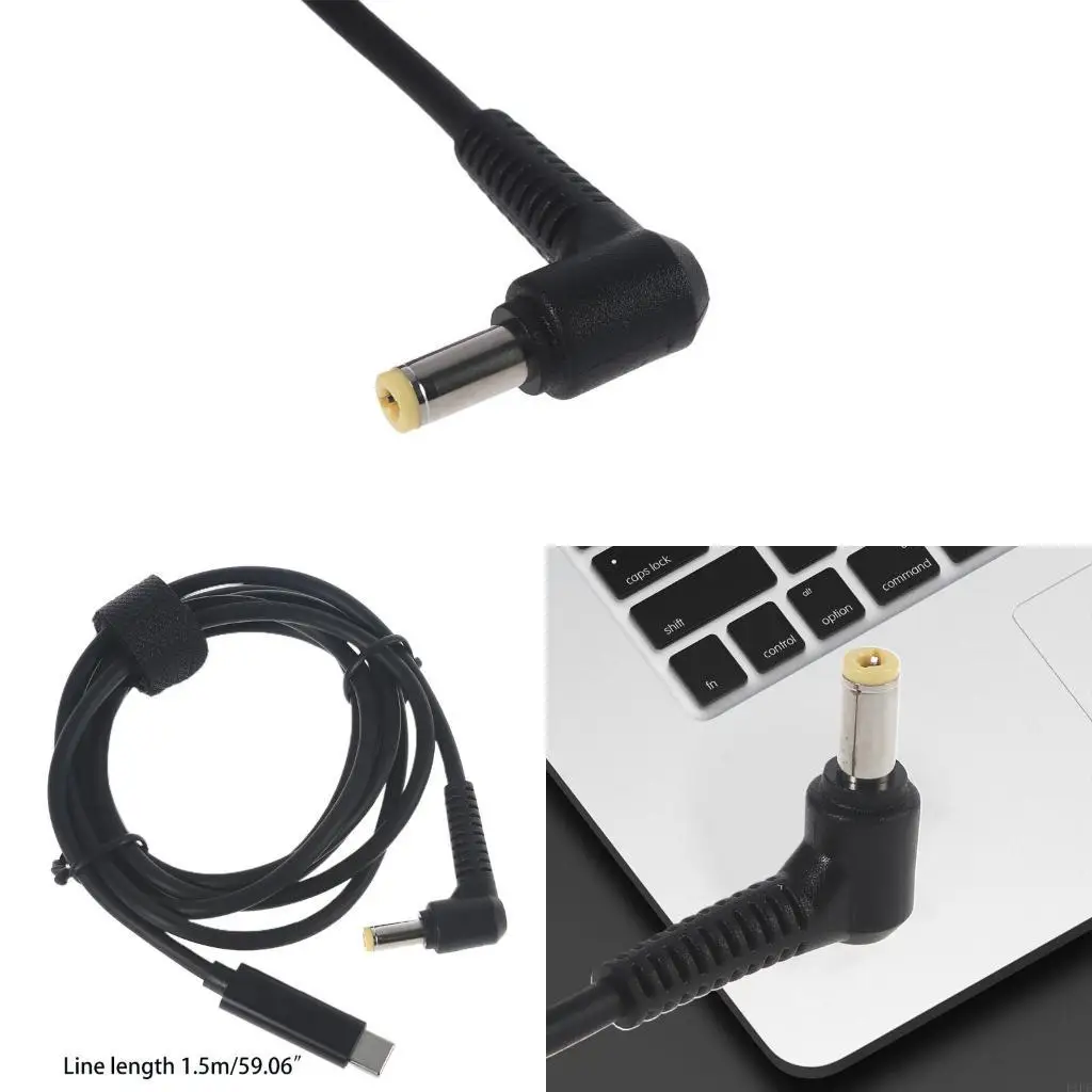 E1PF PD65W 3A Type-C to for DC 5.5x2.5mm PD 65W Computer Charging Line Power Adapter