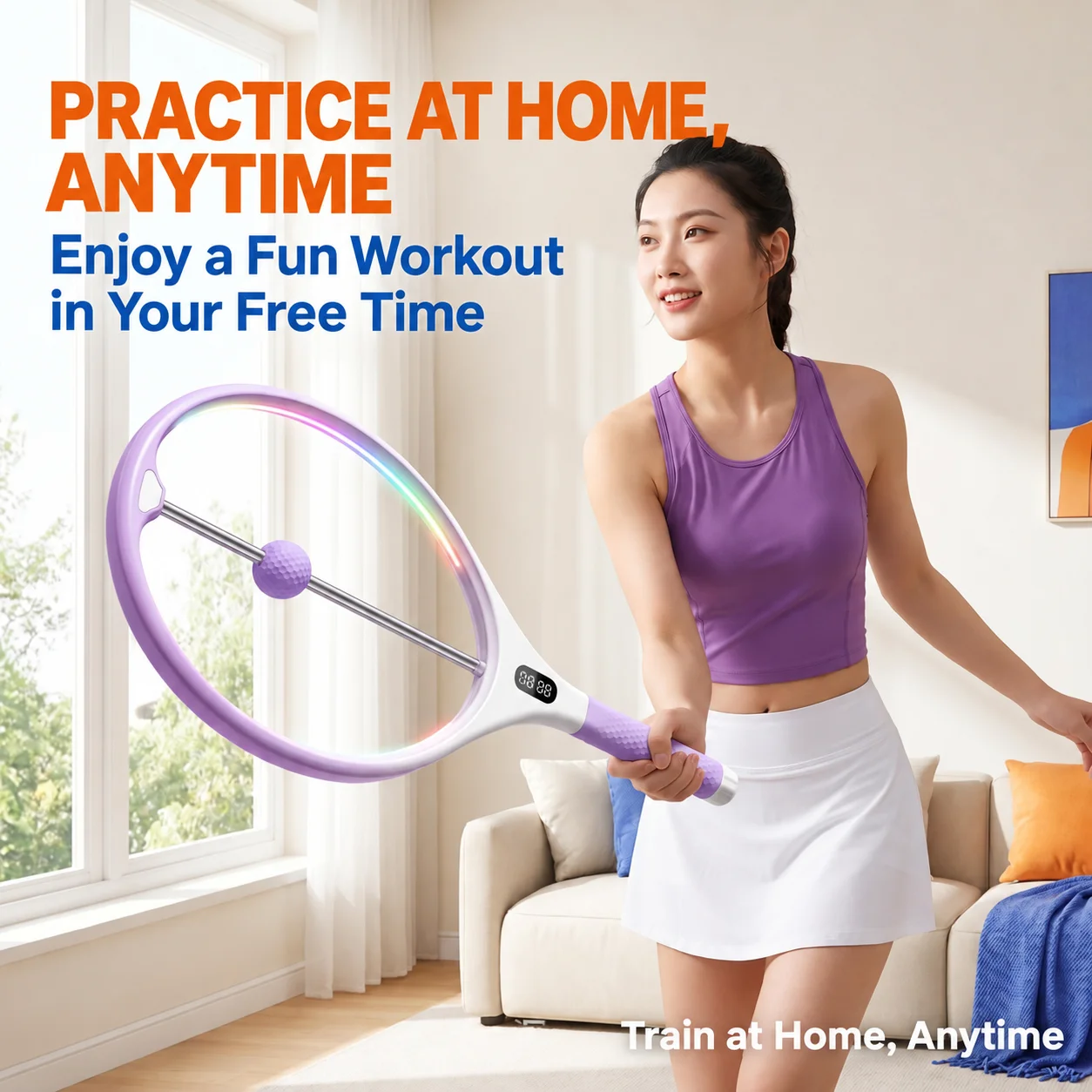 Tennis Trainer for Adults and Beginners, Cord-Free Rebound Tool with Ball Return for Home Swing Training and Solo Practice