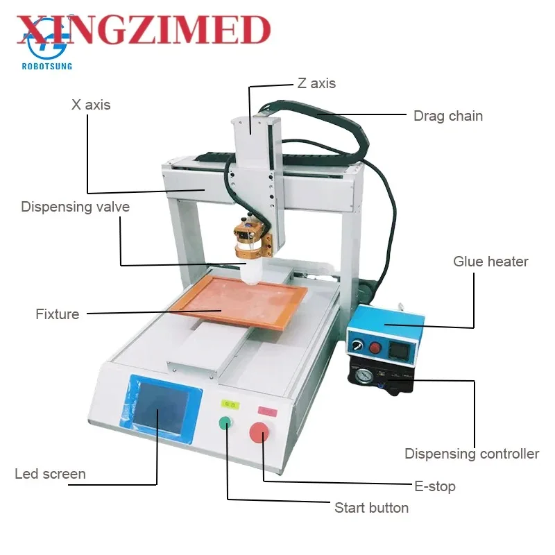 

XINGZIMED Автоматическая/ПУ настольная машина для дозирования клея AB Робот-дозатор/автоматический робот для дозирования клея