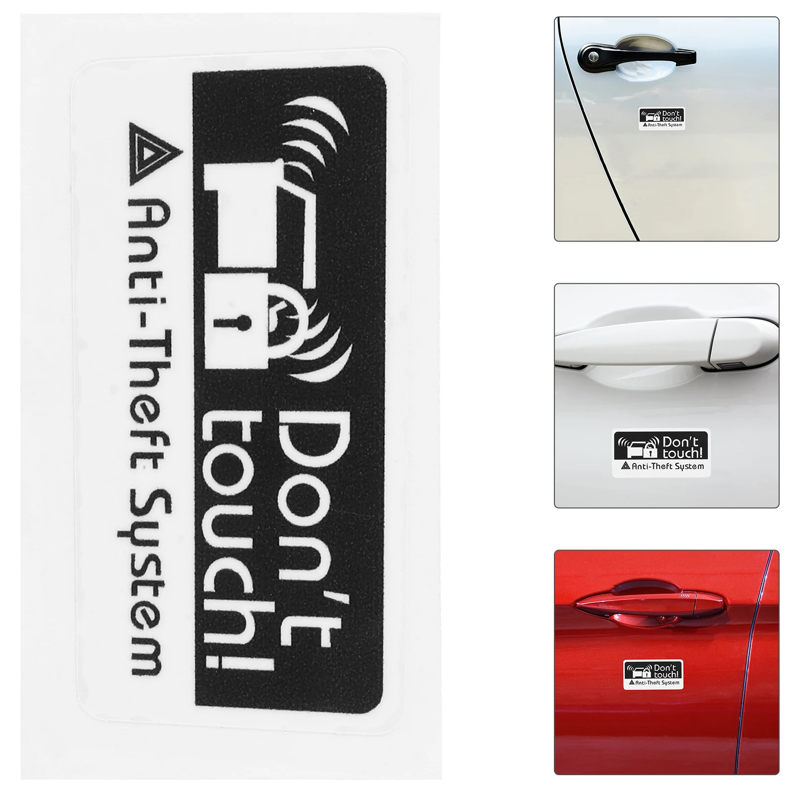 2 قطعة ملصق تحذير باب السيارة نظام مضاد للسرقة تذكير ملصق لا تلمس علامة أمان السيارات الفينيل العالمي صالح المرور