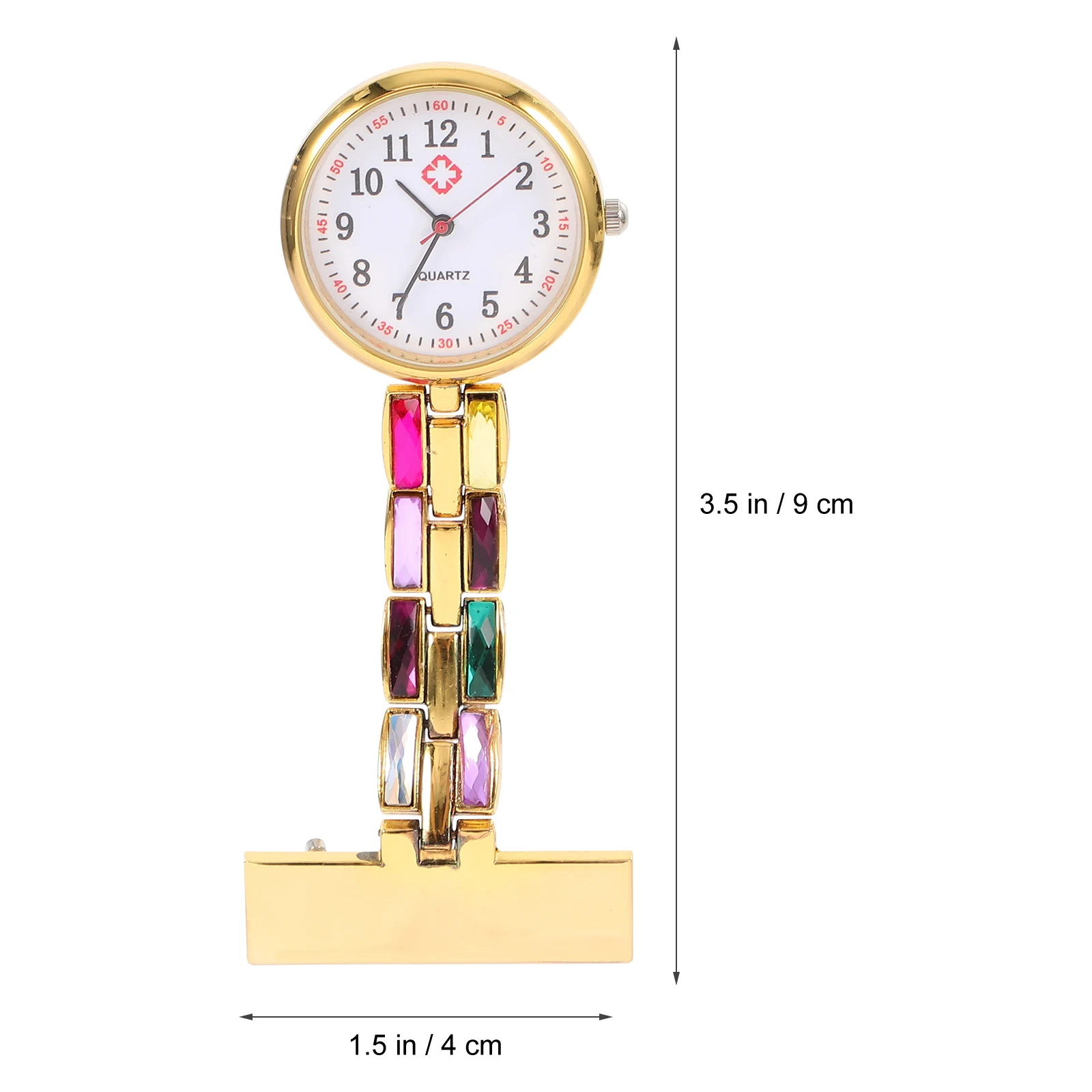 

Rhinestone Nurse Hanging Mini Taschenuhr Clip-on Student Alloy Fob Women Nurse Watch Practical Long Term Use Durable