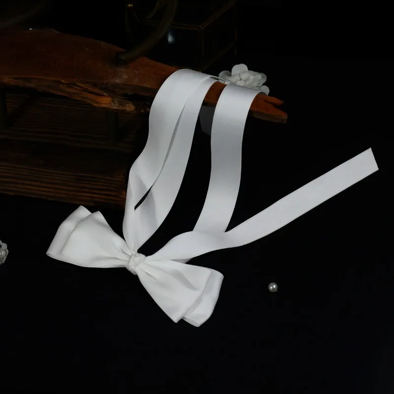 Long Ribbon Bow Hair Clip Bridal Bridesmaid Accessories