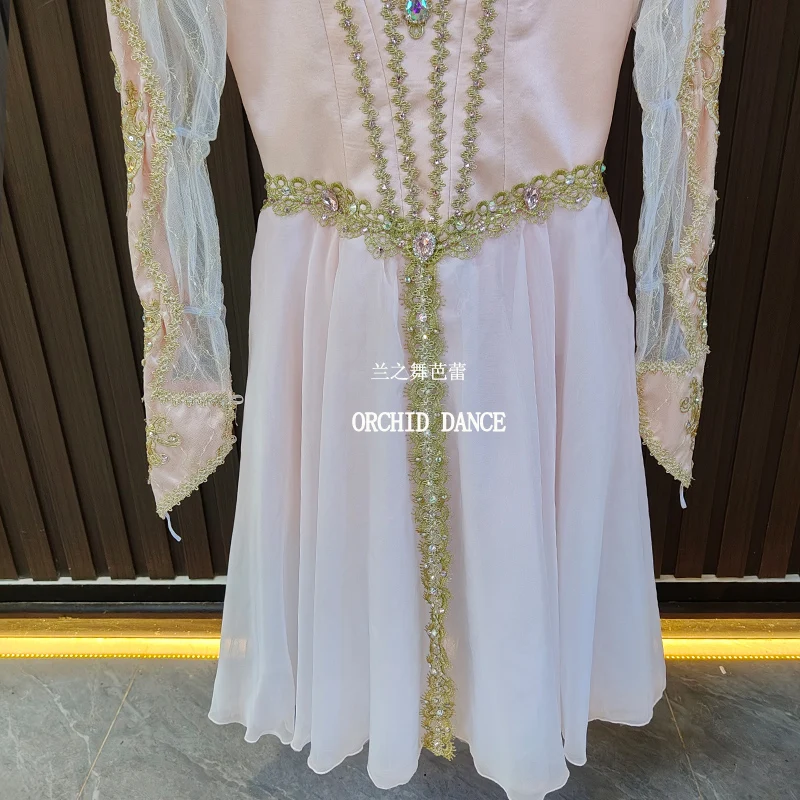 BT2507014 High Quality Custom Size Kids Girls  Ballet Dance Performance Wear Gilsay Cream Long Romantic Tutu Dress