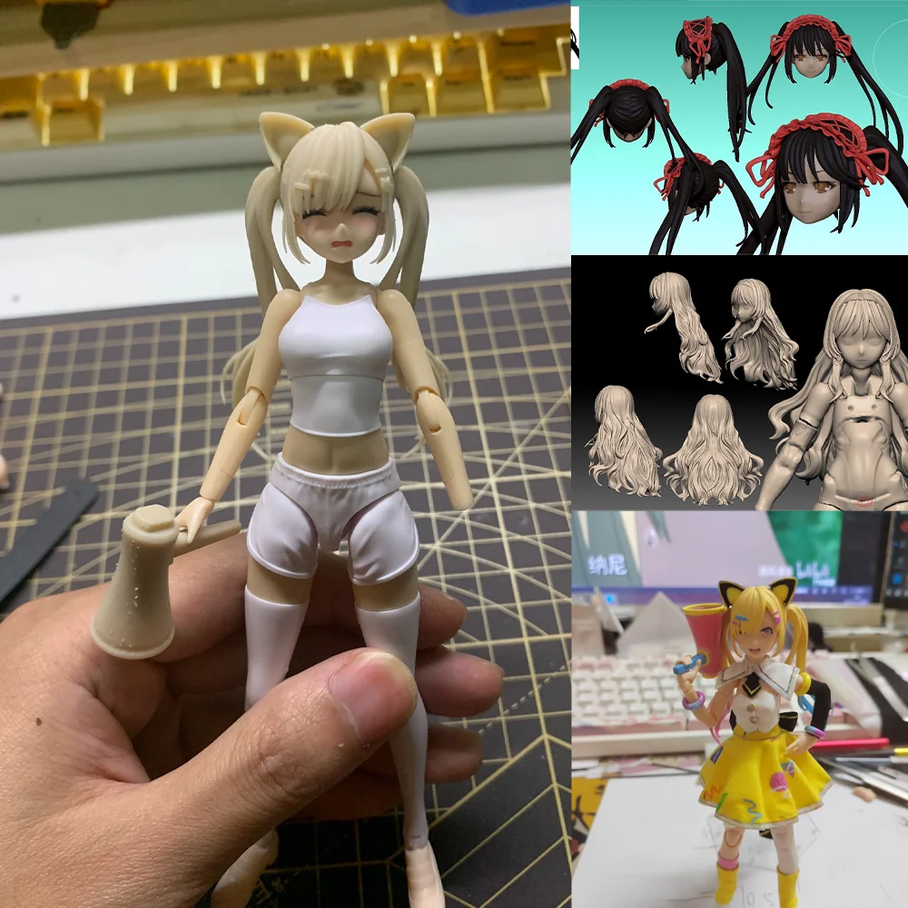 1/12 مقياس فتاة المواجهة AN94 Nakamachi Alarei تسريحات الشعر تعديل الملحقات ل 6in البدلة المتنقلة فتاة عمل نموذج لجسم