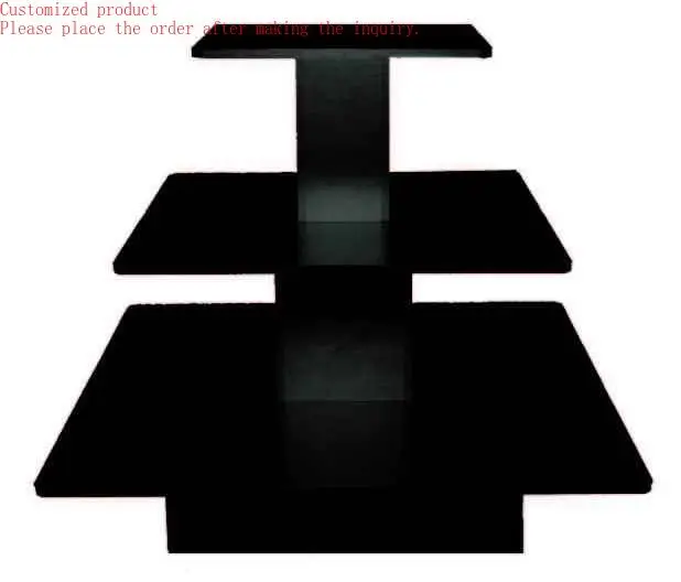 

Custom.Black 3 Tier Square Display Table for Retail Store Fixtures
