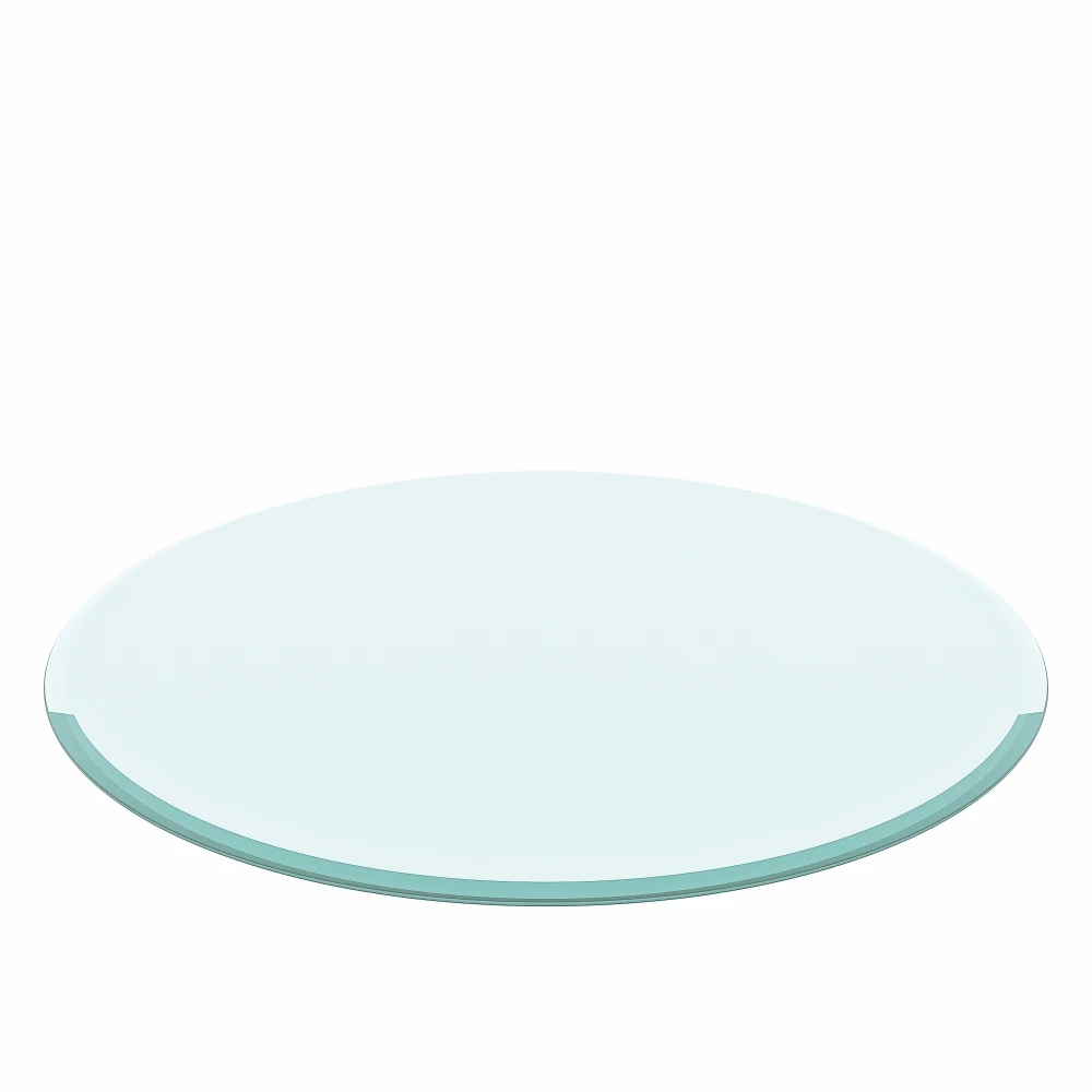 

32" Inch Round Tempered Glass Table Top Clear Glass 2/5 Inch Thick Beveled Polished Edge((New Sku:W241P248446)