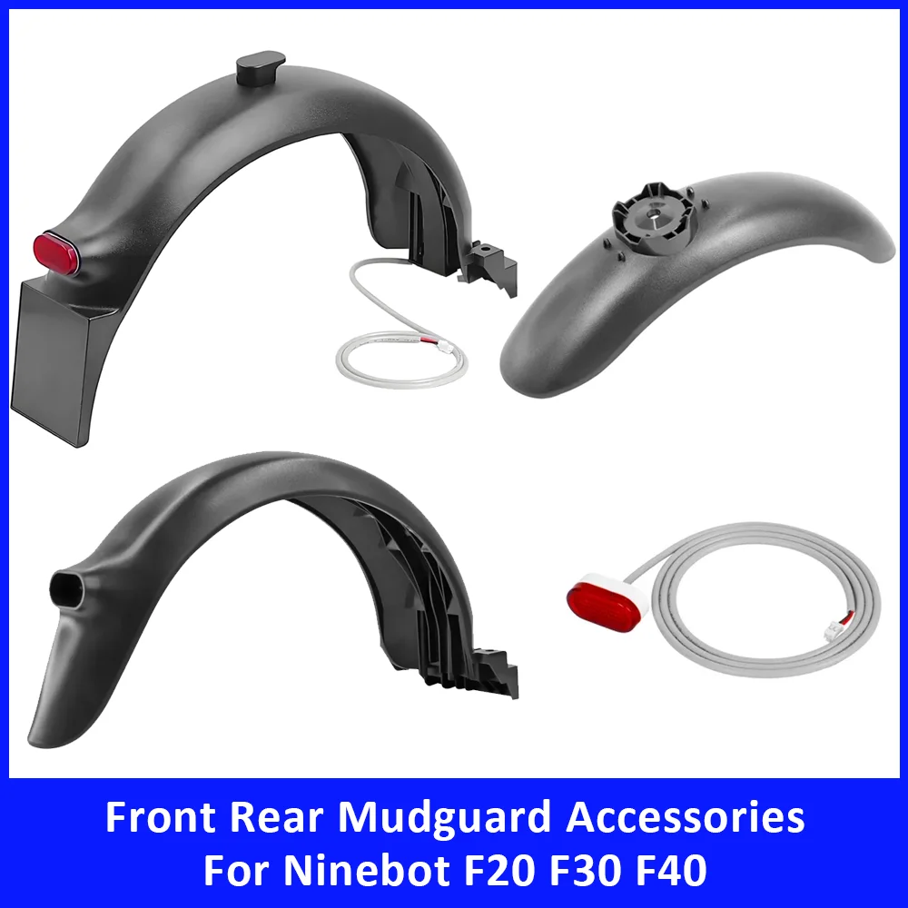 

Переднее и заднее крыло с задним фонарем для Ninebot F20 F30 F40, аксессуары для скутера, заднее крыло в сборе, кронштейн, крюк, нажимная полоса