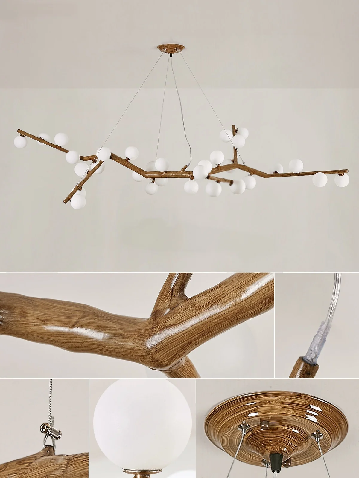 American Retro Led Branch Ceiling Chandelier Home Decoration Main And Guest Rooms Villas Stairs Bedrooms Bar Lighting Fixtures