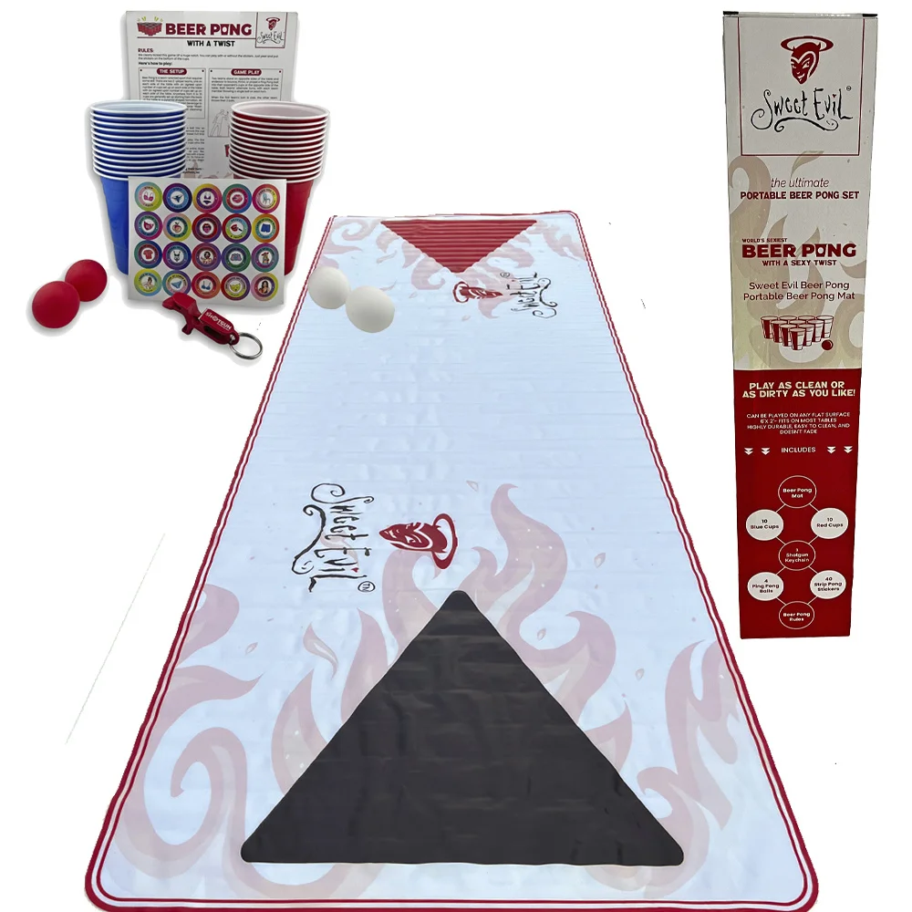 

Drinking Game Beer Pong Table Mat Strip Beer Pong