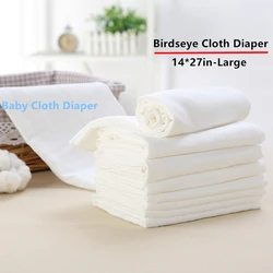 2 Pack Birdseye Flat-Fold Cloth Diapers for Babies, 100% Cotton Extra Large Reusable Diapers Baby Burp Cloths