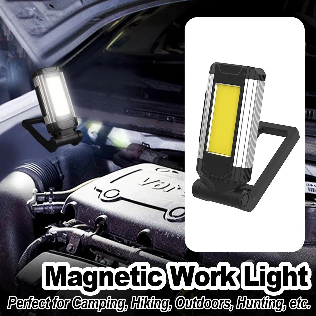 

Led Work Light 10w Rechargeable Foldable Flashlight Waterproof Working Flash Magnetic Hook Cob Usbc Portable Powerful Power Bank