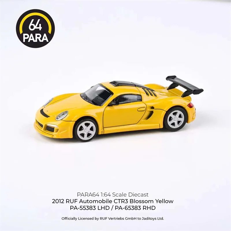 PARA 1:64 2012 RUF Automobile CTR3 Blossom Yellow / Black  Diecast Model Car