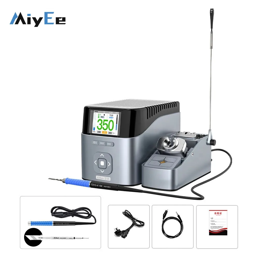 Miyee T410 Dual‑Channel Intelligent Soldering Station 100W with T210 Handle K‑Type Soldering Iron Tips