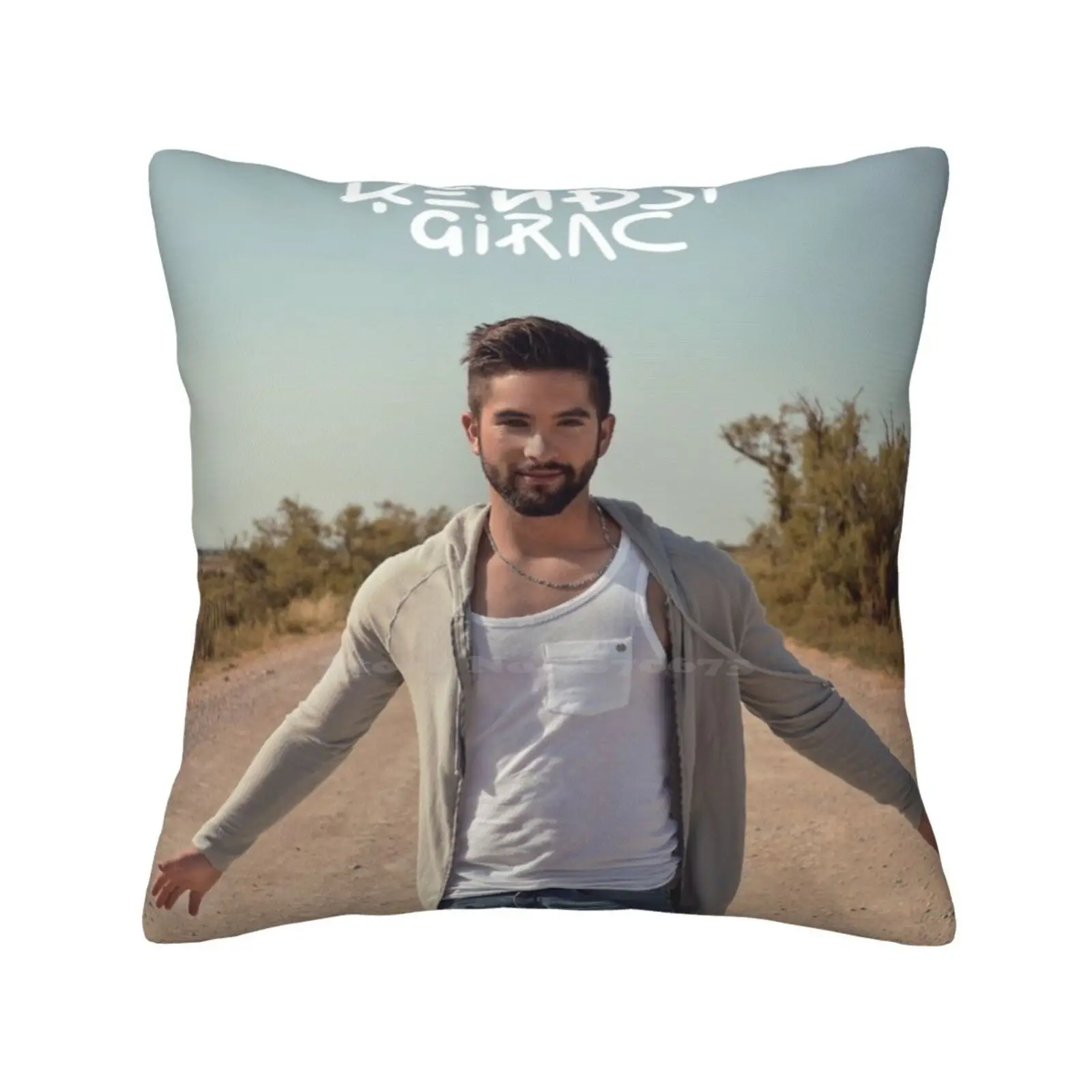 Kendji Girac Funny Cute Decor Square Pillowcase Kendji Girac Gitano Music Album Cover Fr