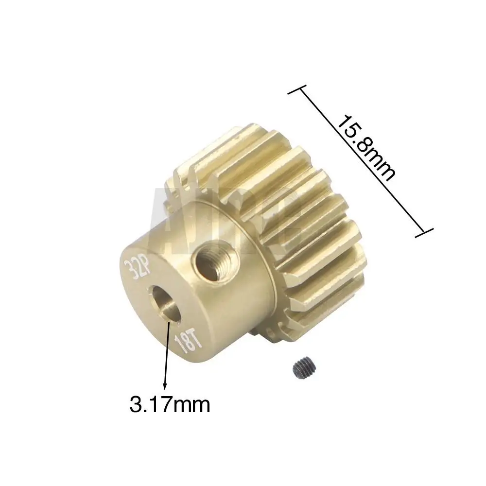 7075 Aluminum Alloy Gear Motor Gear 32P Gold M0.8 3.175mm for 1/10 RC Model Automotive Motor Suitable for 13T-20T Gear Ratios