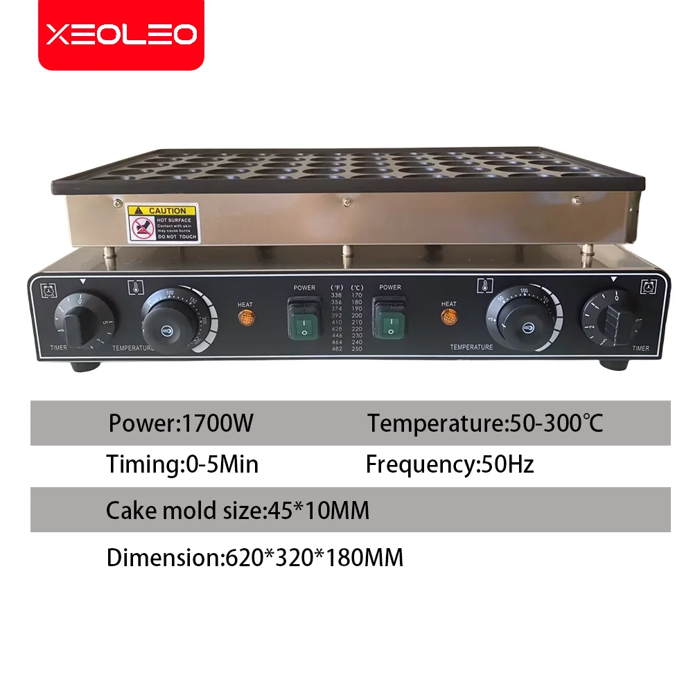 Xeoleo kommerzielle elektrische 50 Löcher Pfannkuchen hersteller 850w 850w Mini holländische Pfannkuchen Waffeleisen Pfannkuchen maschine Mini Donut