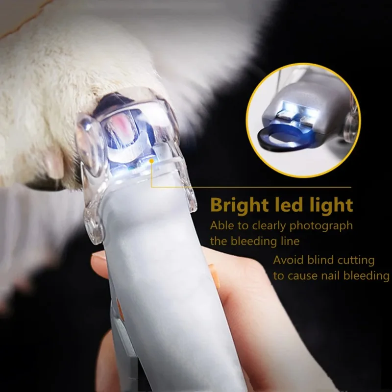 1PC Pet Nail Clipper with LED Light Dog Cat Special Nail Clipper Multifunction Nail Trimmer Pet Cleaning Grooming Supplies