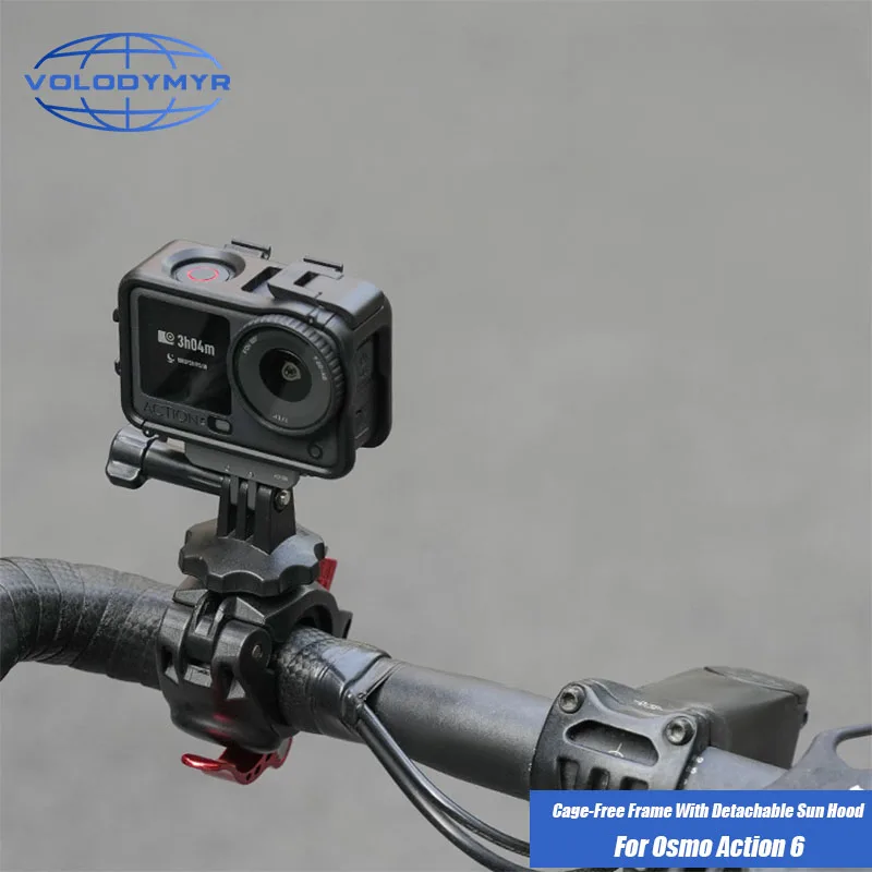 

VOLODYMYR for DJI Action 6 Detachable Bezel with Removable Light Shield Protective Plate and Shock-Resistant Accessories