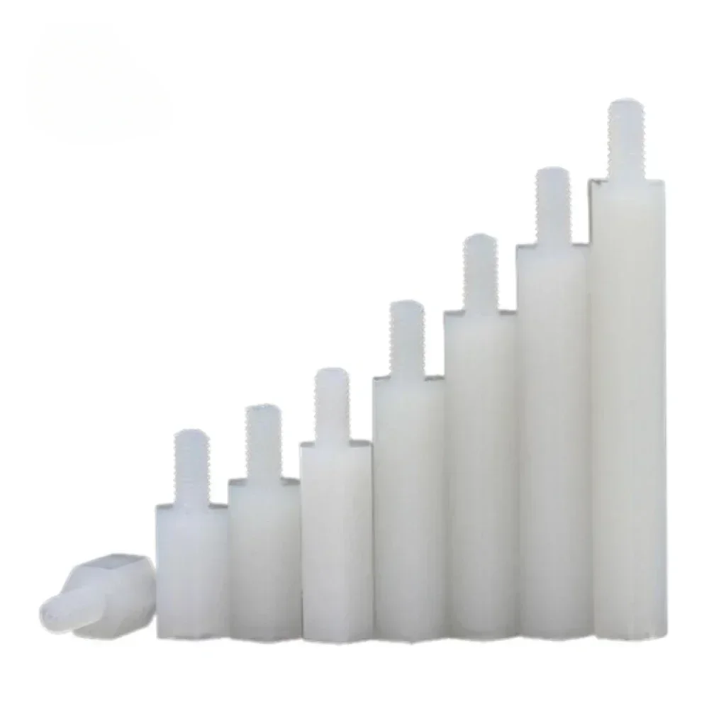 M2 M2 M2, 5 M3 M4 hitam nilon Hex Male Standoff Spacer terpasang pilar benang PCB plastik putih Motherboard segi enam baut jarak sekrup