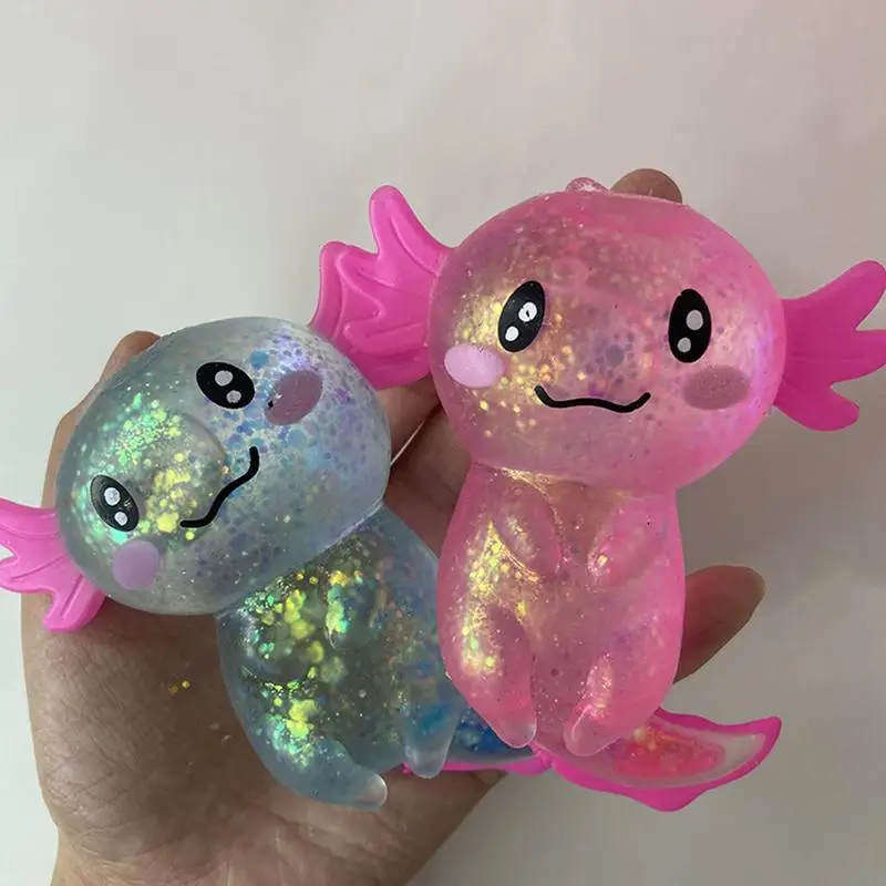 Mainan Fidget Axolotl mainan Fidget bola tekanan naik lambat mainan Fidget mainan anti stres untuk hadiah ulang tahun anak laki-laki anak perempuan