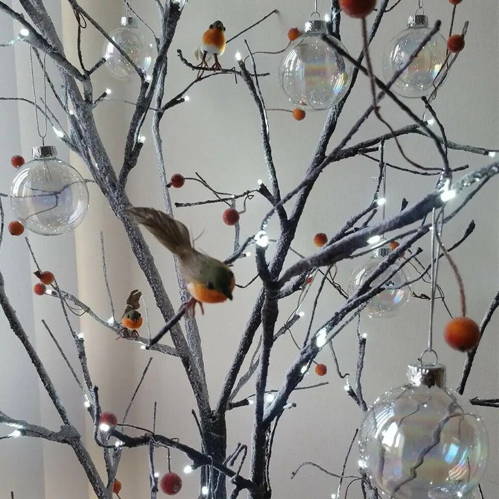 Lot 12 Boules De Noël Transparentes Irisées Incassables 8 Cm - Décorations Sapin Réutilisables