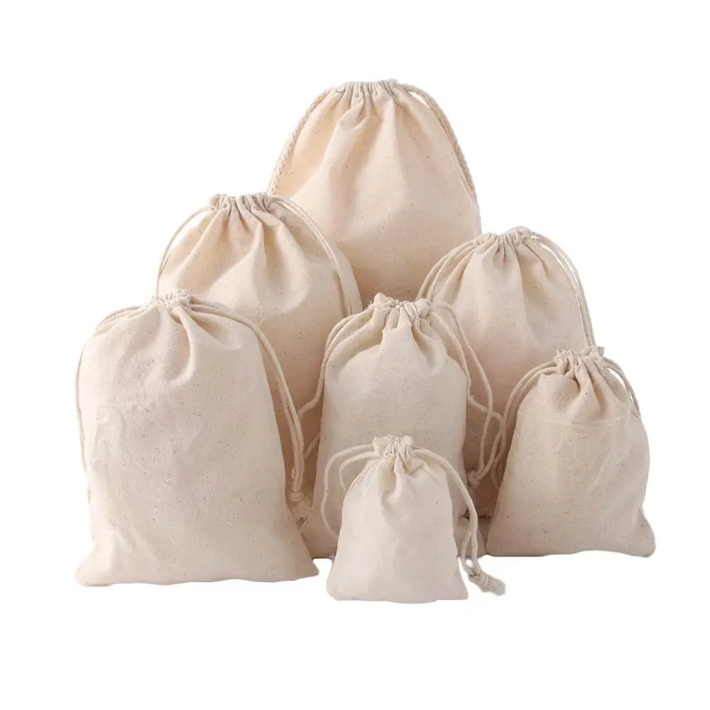 Cotton Fabric Dust Cloth Drawstring Storage Bag Clothes Socks/Underwear Shoes Receive Bag Home Sundry Kids Toy Storage Bags