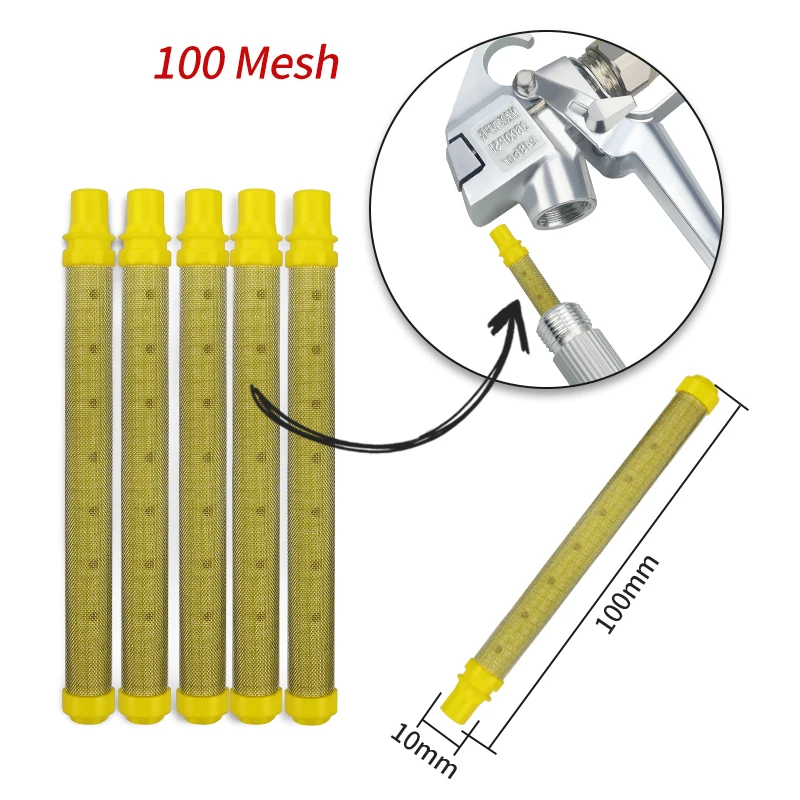 Airless Spray Gun High Pressure with 4 Tips and tip Guard,6 x Airless Paint Spray Gun Filter